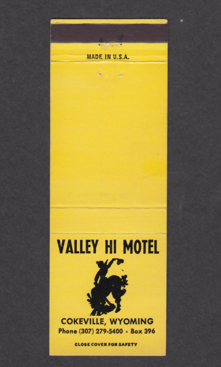 Image for Valley Hi Motel Cokeville Wyoming matchcover