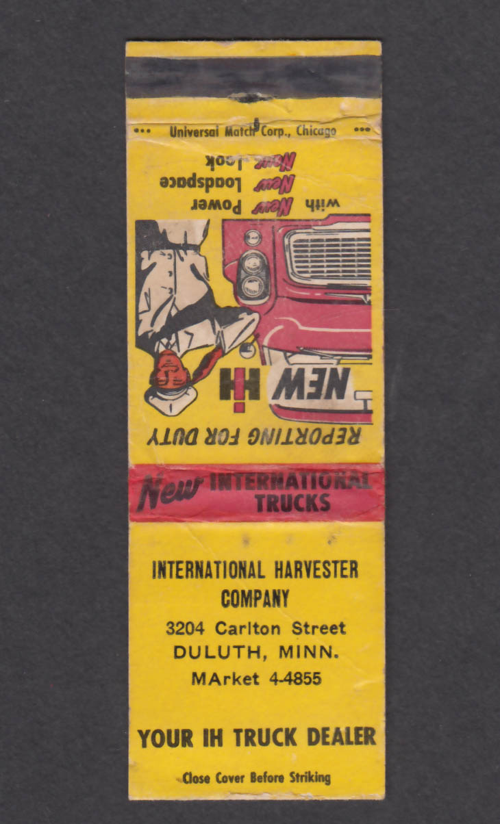 Image for International Harvester Company 3204 Carlton St Duluth MN matchcover