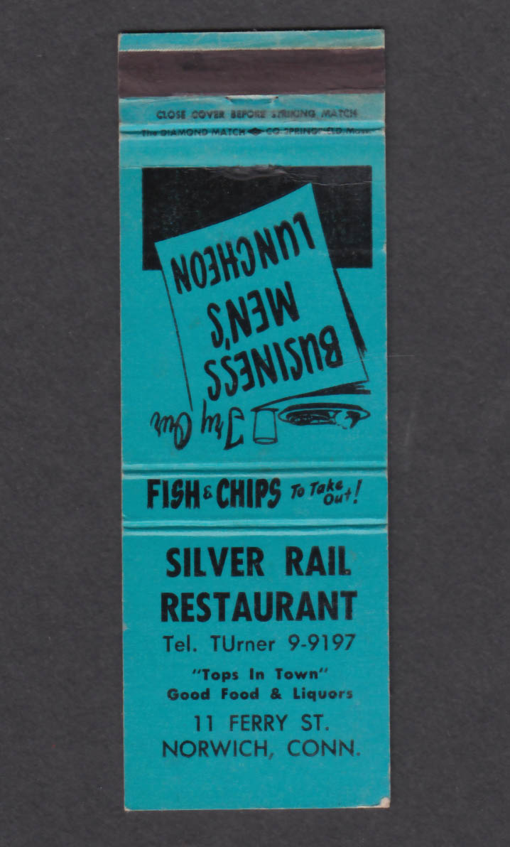 Image for Silver Rail Restaurant 11 Ferry St Norwich CT matchcover