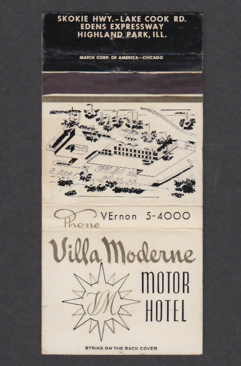 Image for Villa Moderne Motor Hotel Highland IL matchcover
