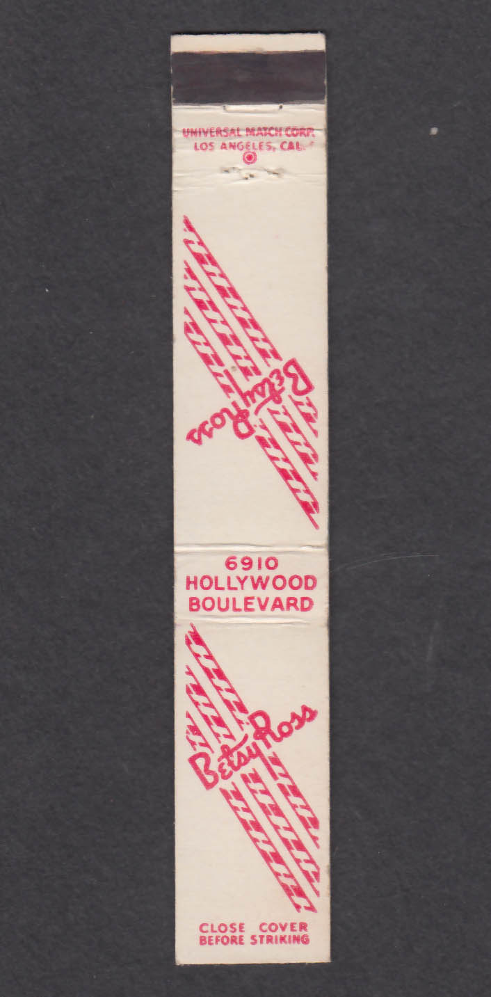 Image for Betsy Ross 6910 Hollywod Blvd Los Angeles CA matchcover
