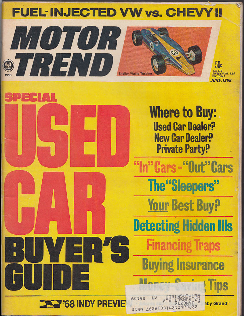 Image for MOTOR TREND Fuel-Injected Volkswagen Chevy II Mercedes 300 SEL Javelin 6 1968
