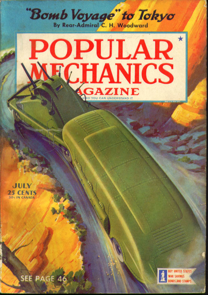 Image for POPULAR MECHANICS Rear Admiral Woodward Tokyo black light ++ 7 1942