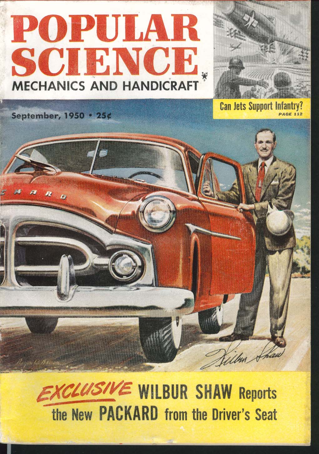 Image for POPULAR SCIENCE Wilbur Shaw Packard road test Jets in Close Air Support 9 1950
