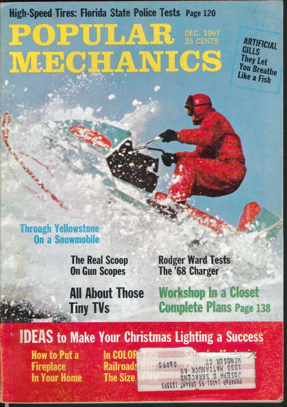 Image for POPULAR MECHANICS Rodger Ward 1968 Dodge Charger Yellowstone Snowmobile 12 1967