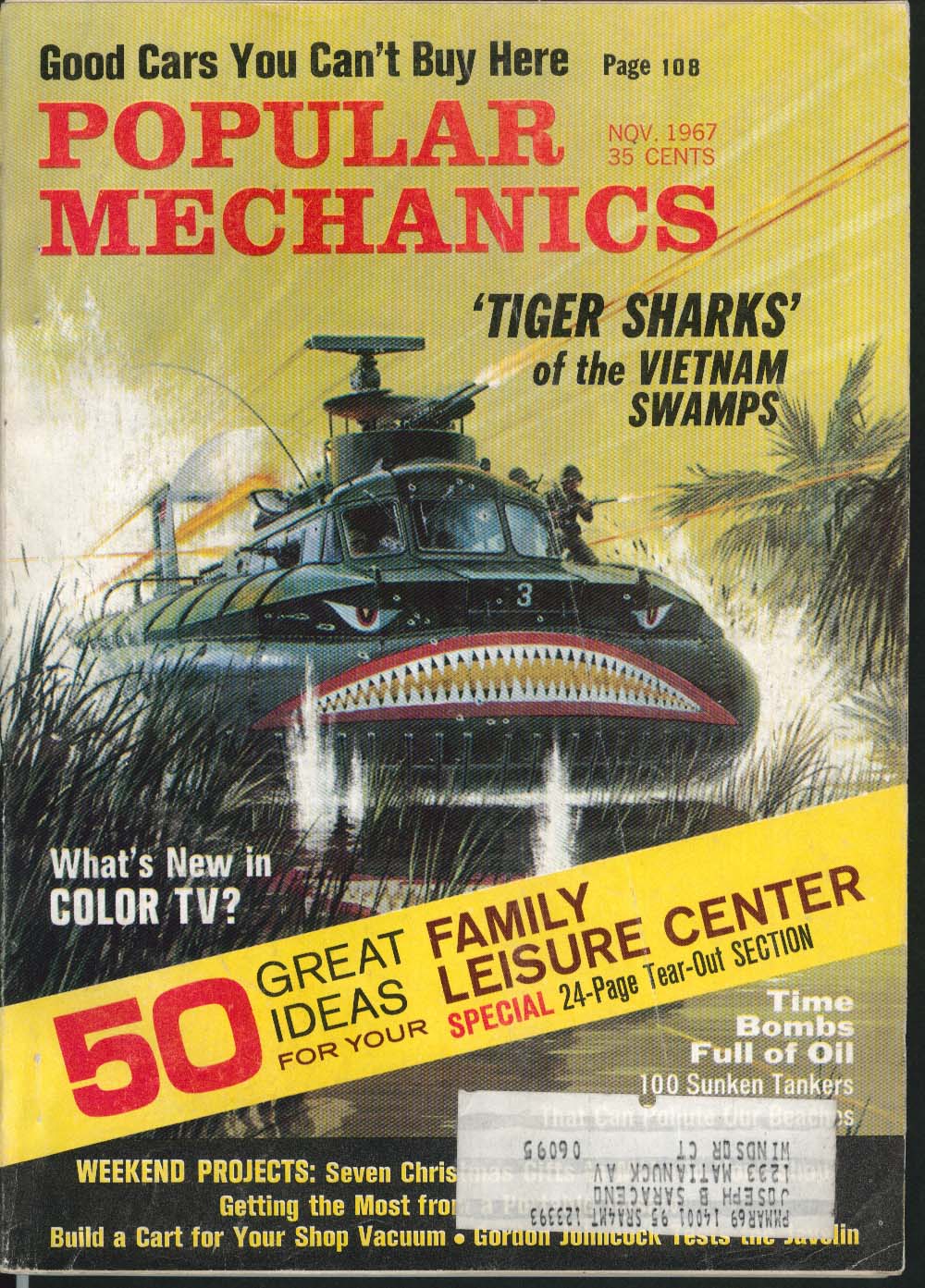 Image for POPULAR MECHANICS Tiger Sharks Vietnam Swamps Audi Triumph Taunus ++ 11 1967