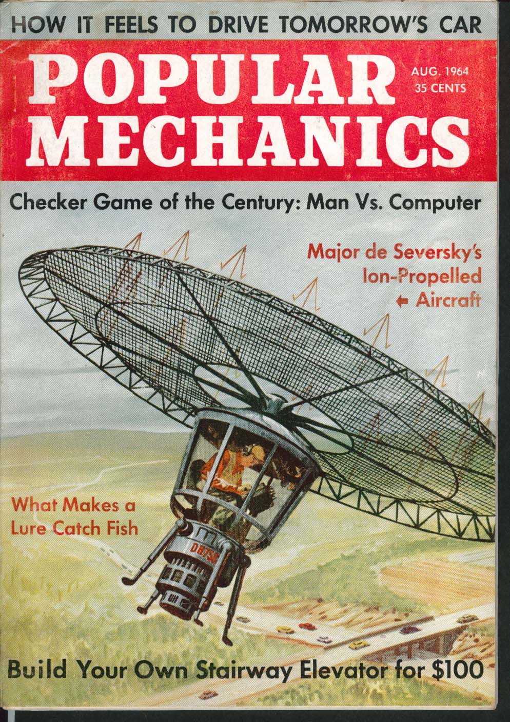 Image for POPULAR MECHANICS Major de Seversky Ion-Propelled Aircraft Water Skiing + 8 1964