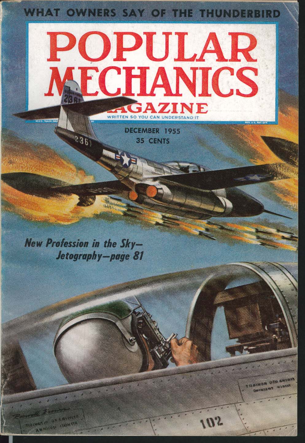 Image for POPULAR MECHANICS Jetography F-102A Northrop Buick Chevrolet reports ++ 12 1955