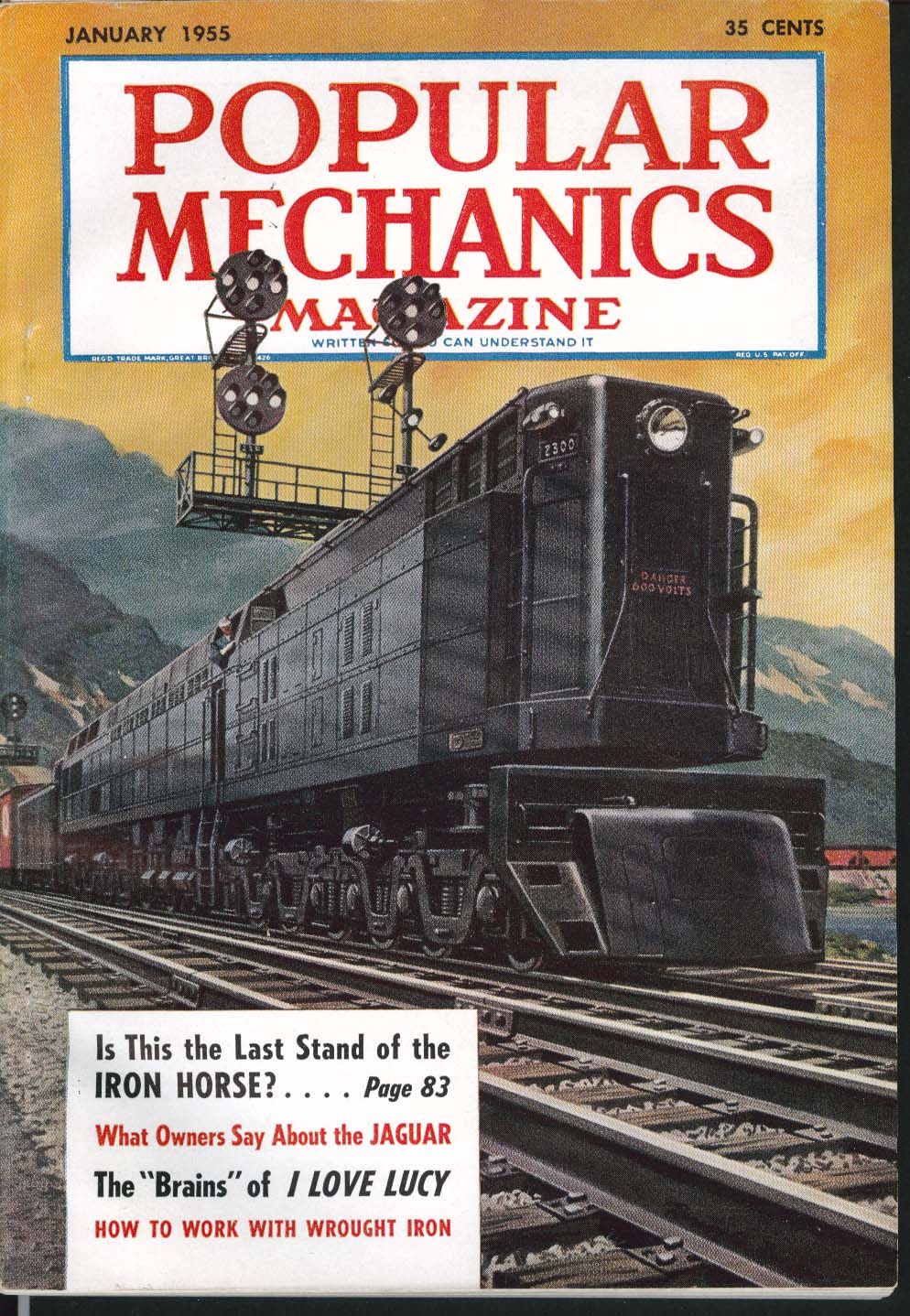 Image for POPULAR MECHANICS Locomotives American Stylist Paris Auto Show ++ 1 1955