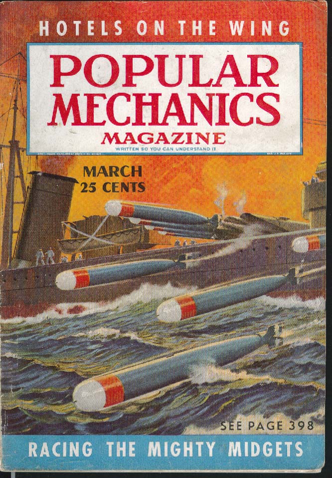 Image for POPULAR MECHANICS Cattle Rustler Color Films Pan Am Clipper Midget Racing 3 1939