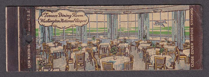 Image for Terrace Dining Room Washington National Airport VA matchcover
