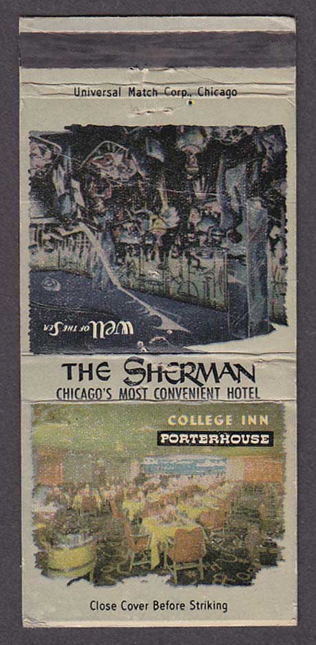 Image for The Sherman Hotel College Inn Porterhouse Chicago IL matchcover