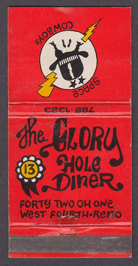 Image for The Glory Hole Diner 4201 West 4th Reno NV matchcover Space Cowboys