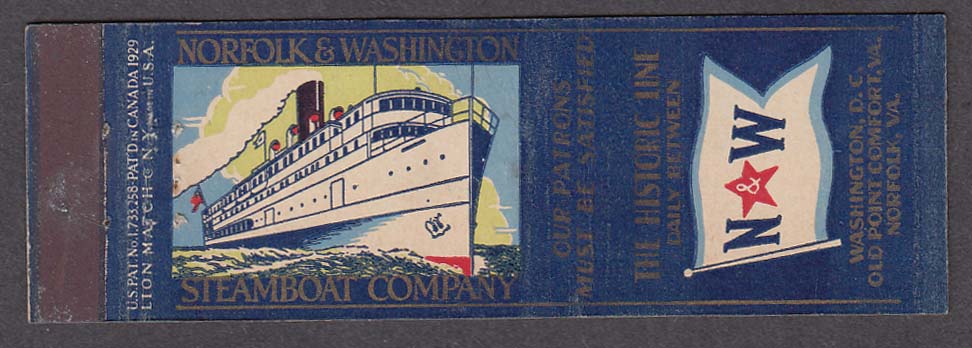 Image for Norfolk & Washington Steamboat Company Historic Line matchcover