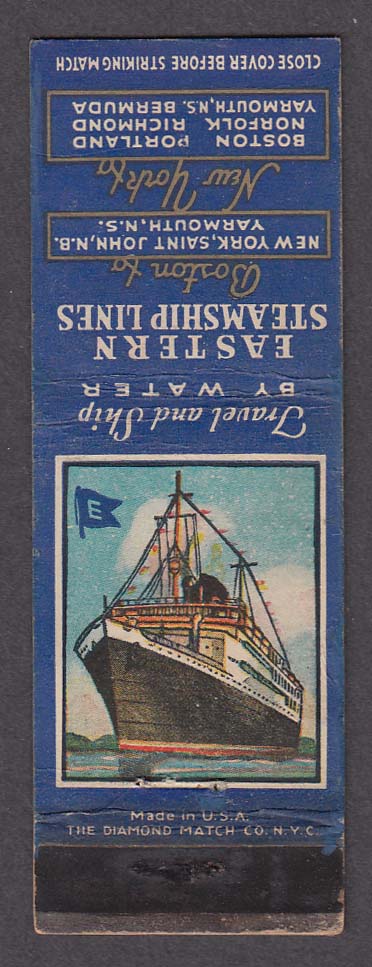 Image for Eastern Steamship Lines Boston & New York route map matchcover