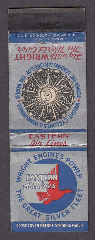 Image for Wright Engines Power Eastern Air Lines Great Silver Fleet matchcover
