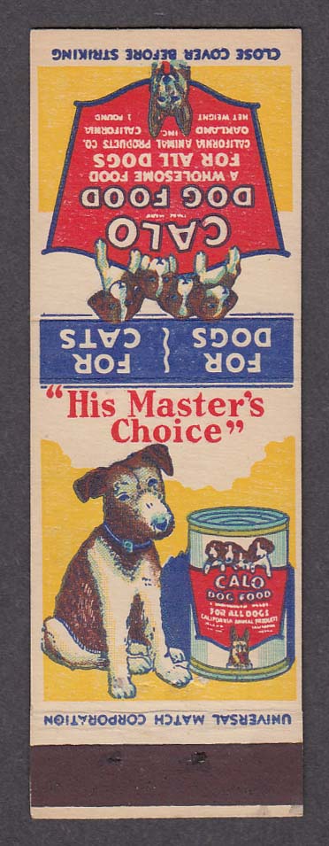 Image for Calo Dog Food advertising matchcover Cocker Spaniel