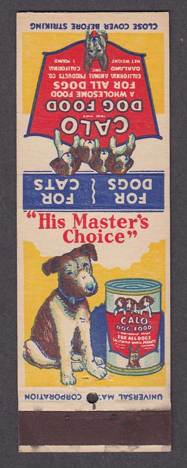 Image for Calo Dog Food advertising matchcover Samoyede
