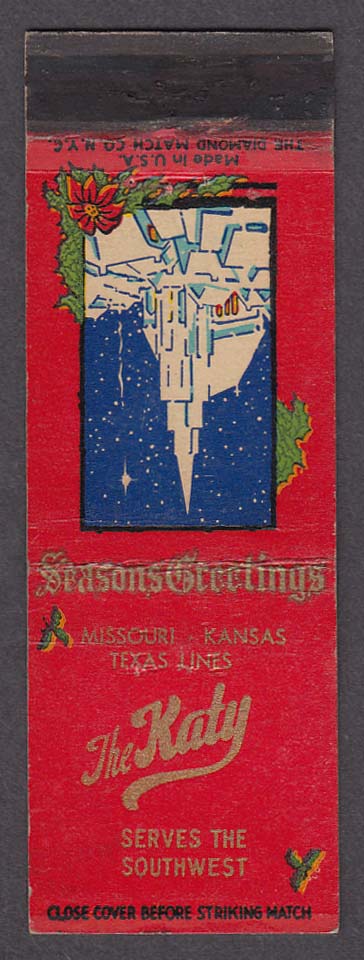 Image for Season's Greetings Missouri-Kansas Texas Lines The Katy matchcover