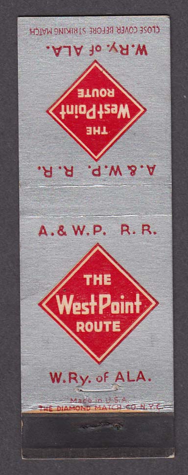 Image for The West Point Route A&WP RR matchcover