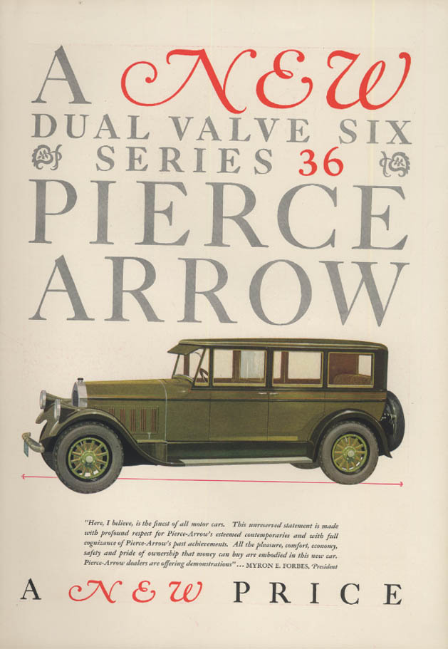 Image for A new dual valve six Series 36 Pierce-Arrow Sedan ad 1927 T&C