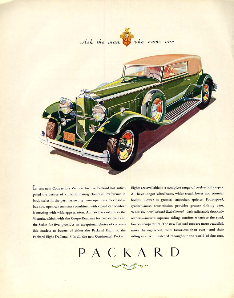 Image for In the new Convertible Victoria for five - Packard ad 1932 F