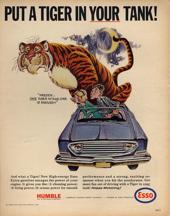 Put a Tiger in Your Tank! Humble Esso Gasoline ad 1965 LK