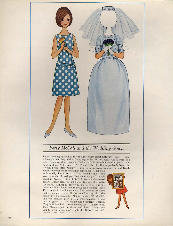 Image for Betsy McCall and the Wedding Gown paper doll page 6 1964