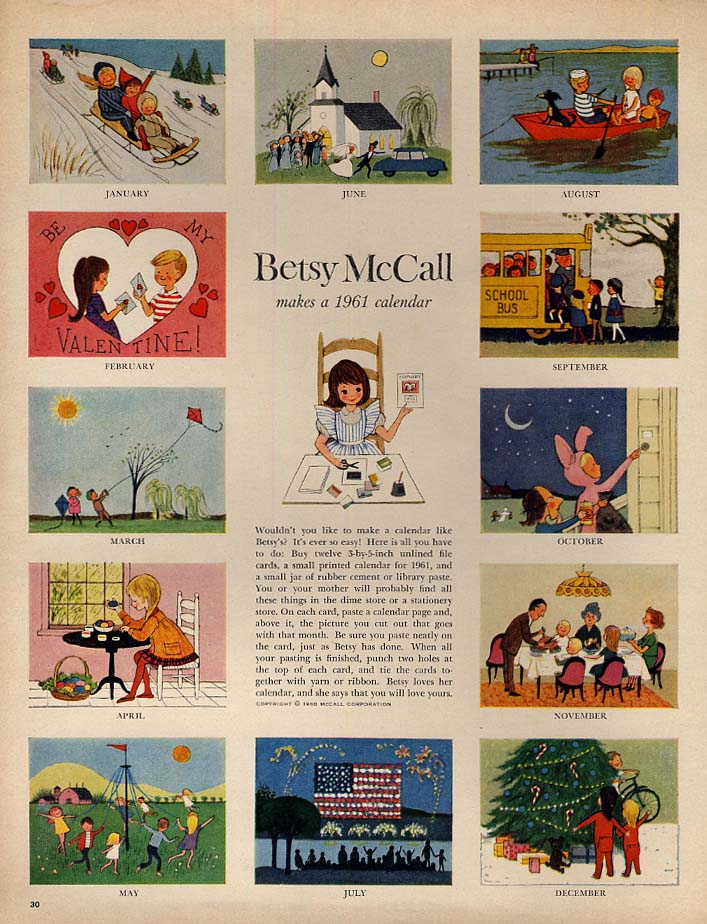 Image for Betsy McCall makes a 1961 calendar paper doll page 1 1961
