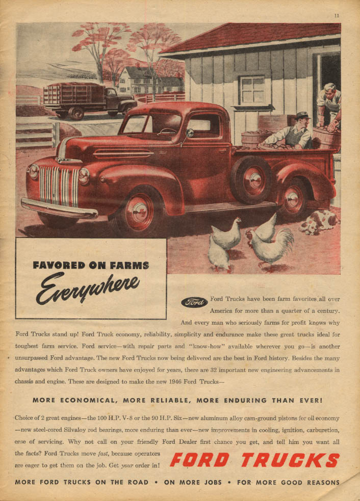 Image for Favored on farms Everywhere - Ford Pickup Truck ad 1946 PF