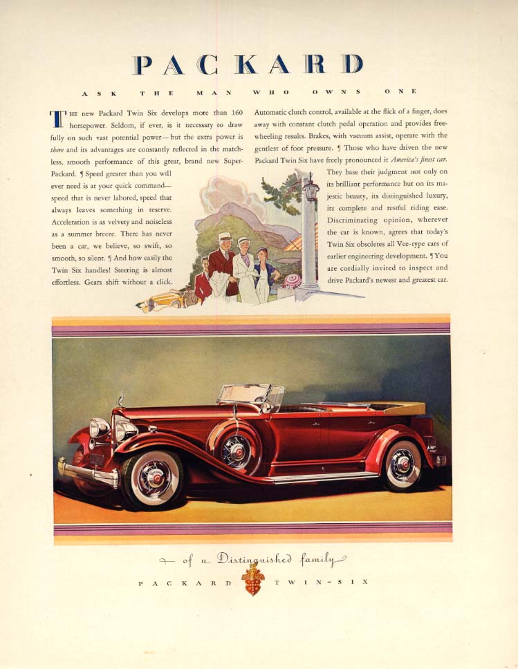 Image for Packard Twin Six Convertible / Italian Line S S Conte di Savoia & Rex ad 1932 F