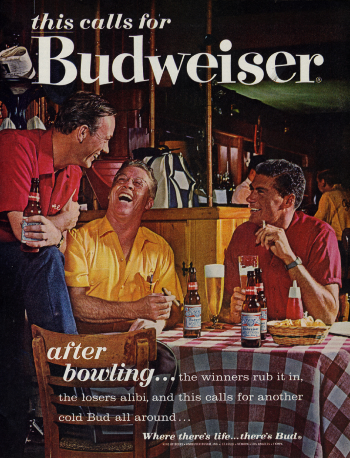 Image for After bowling - this calls for Budweiser Beer ad 1963 SEP