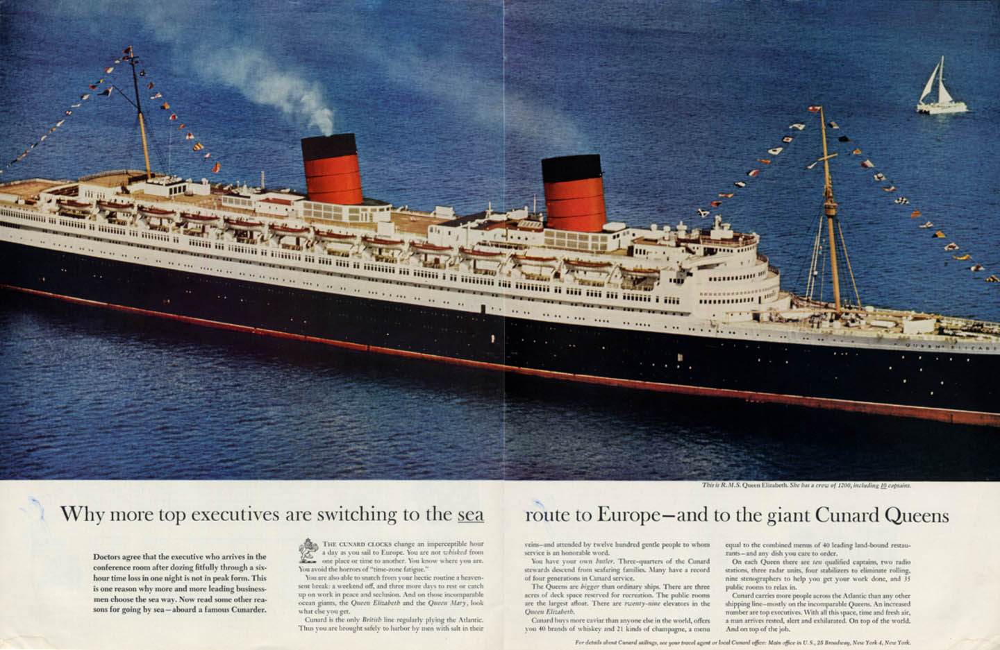 Image for Top executives are switching to Cunard R M S Queen Elizabeth ad 1963 H