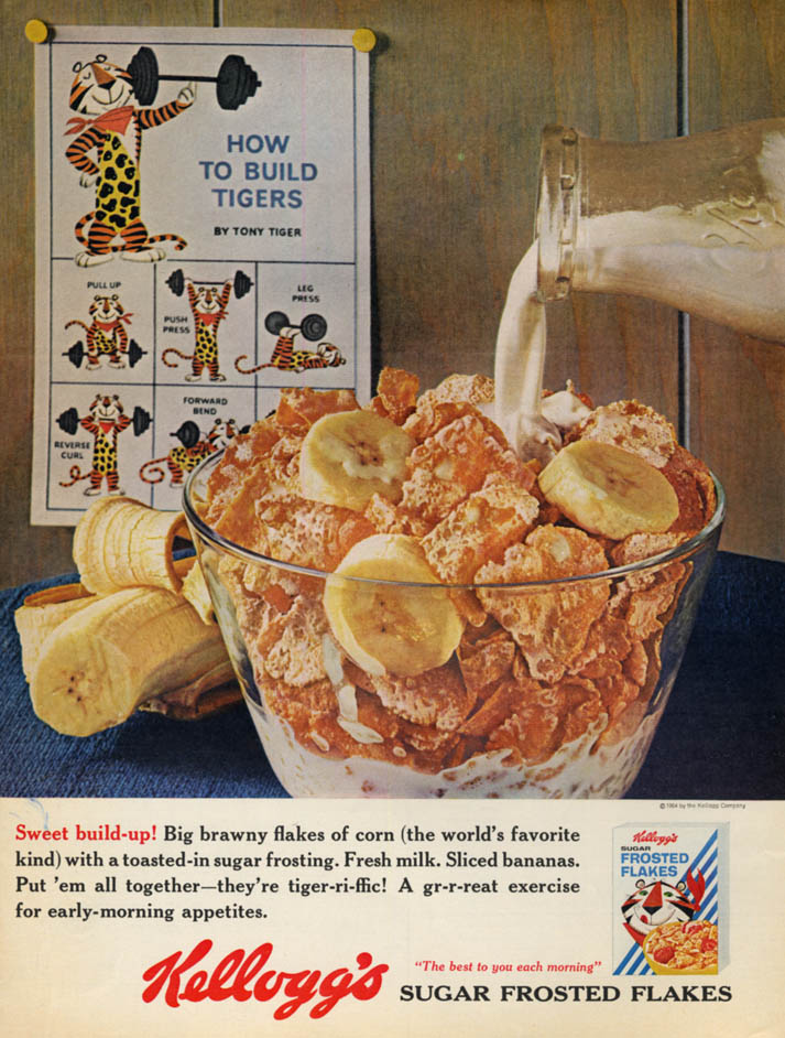 Image for How to Build Up Tony the Tiger Kellogg's Sugar Frosted Flakes ad 1964 L