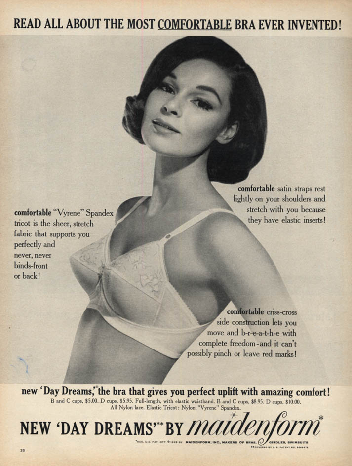 Image for Most comfortable bra ever invented Maidenform Day Dreams ad 1963 L