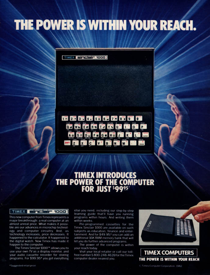 Image for Timex introduces the power of the Sinclair 1000 computer for just $99.95 ad 1982