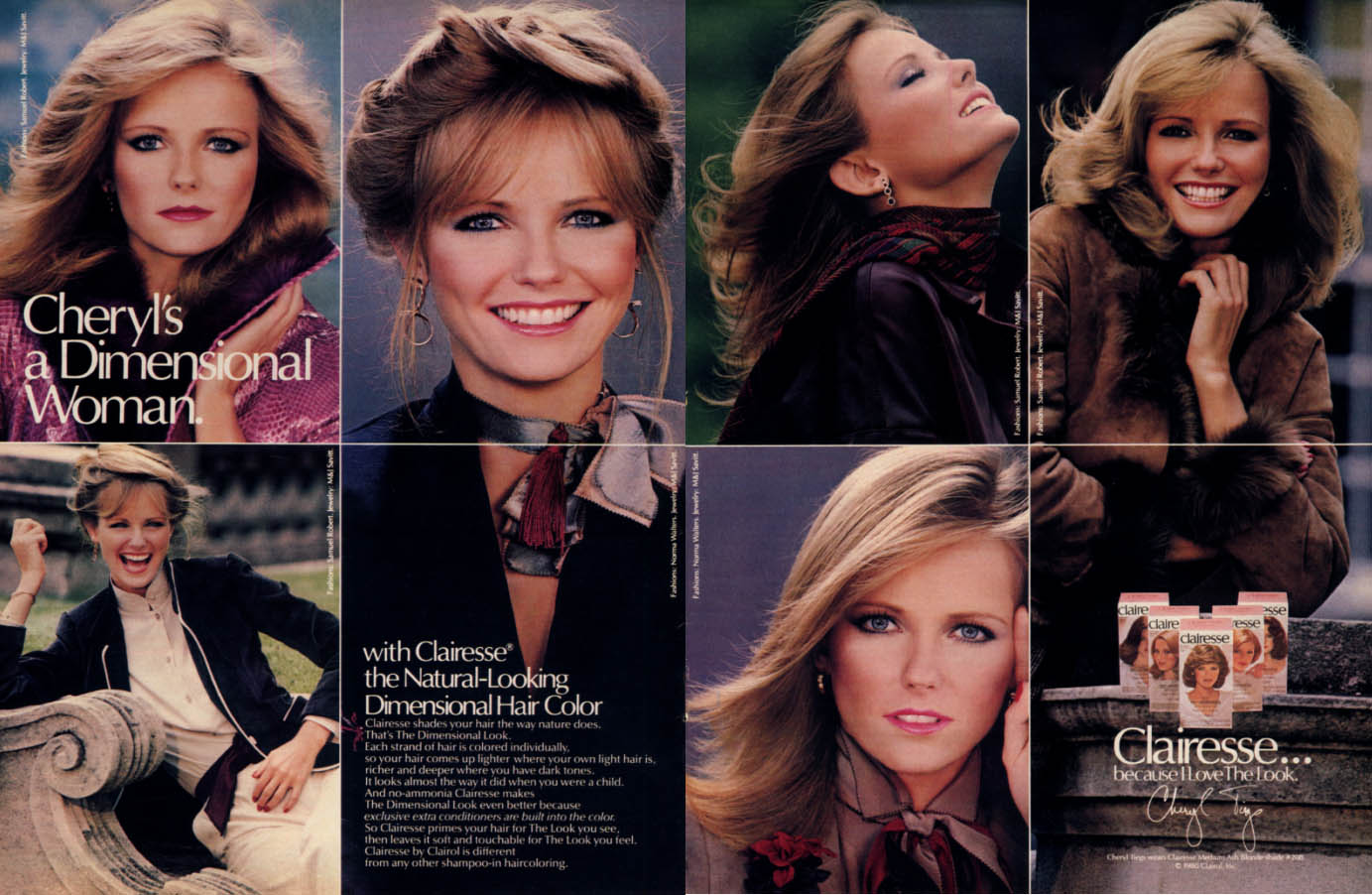 Image for Dimensional Woman Cheryl Tiegs for Clarisse Hair Color ad 1981 L