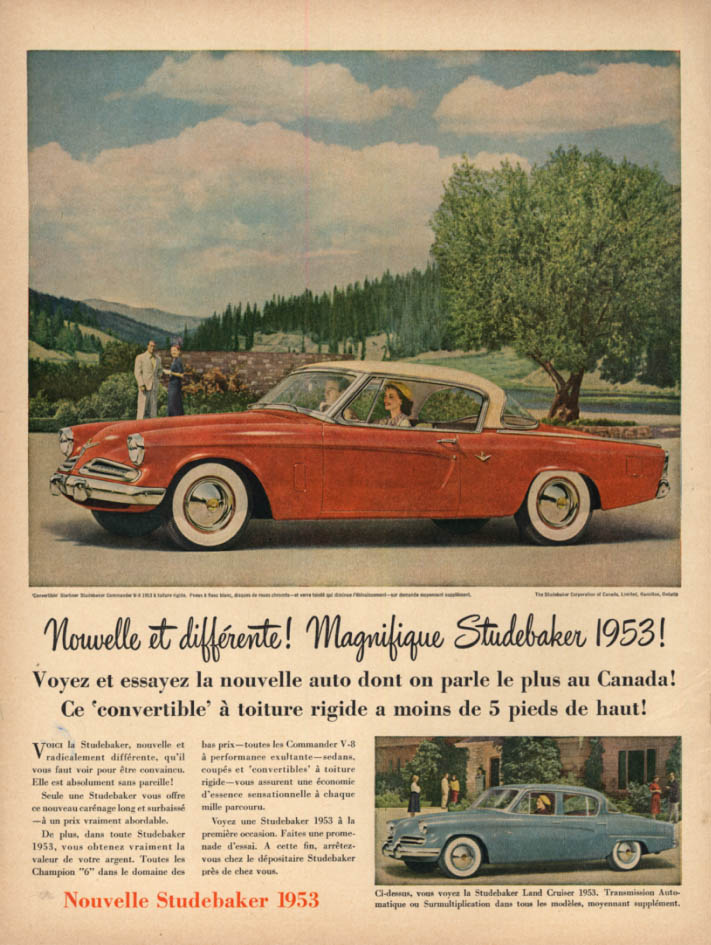 Image for Nouvelle et differente! Magnifique Studebaker Starliner ad 1953 Canada