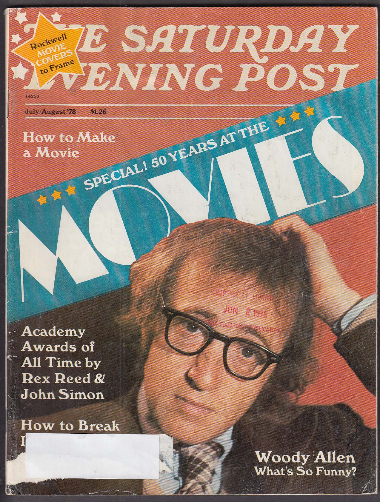 Image for SATURDAY EVENING POST Woody Allen Rex Reed John Simon 7-8 1978