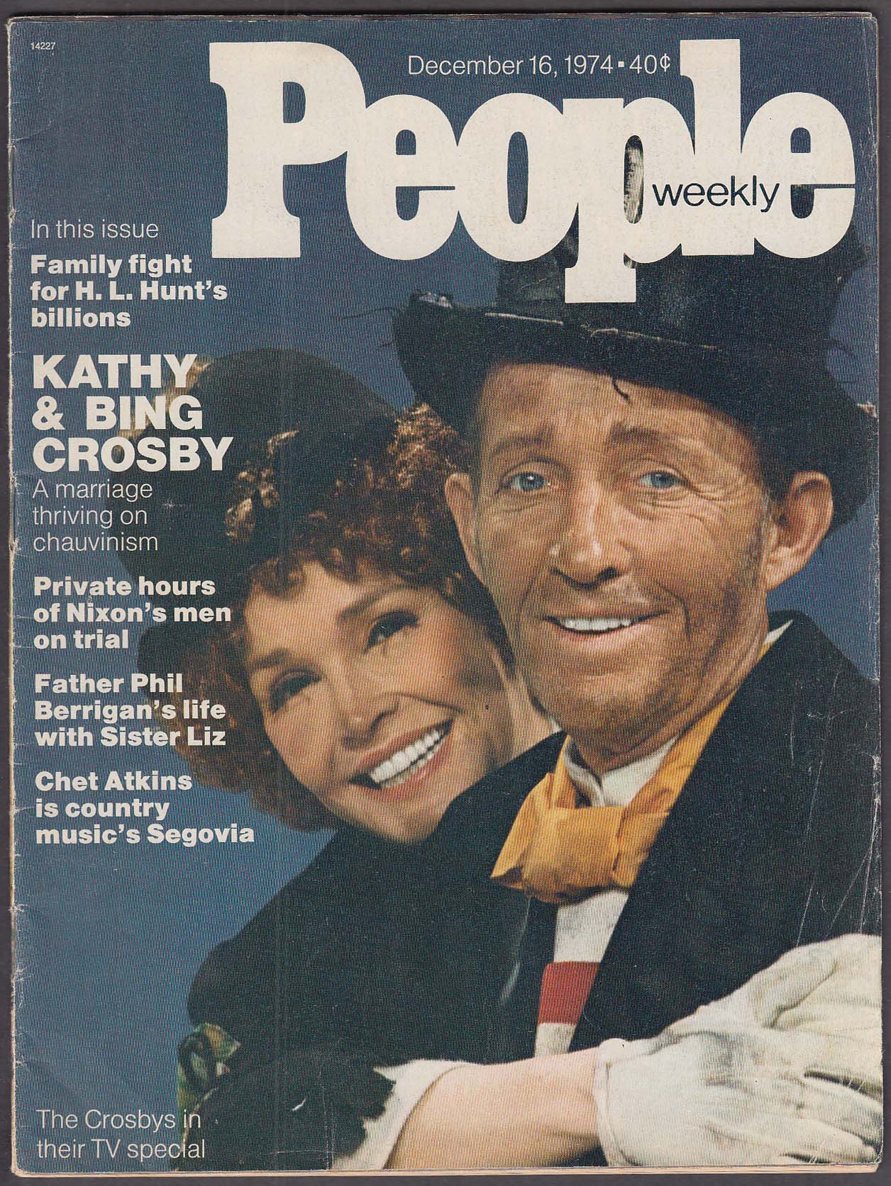 Image for PEOPLE Kathy & Bing Crosby Chet Atkins Philip Berrigan 12/16 1974