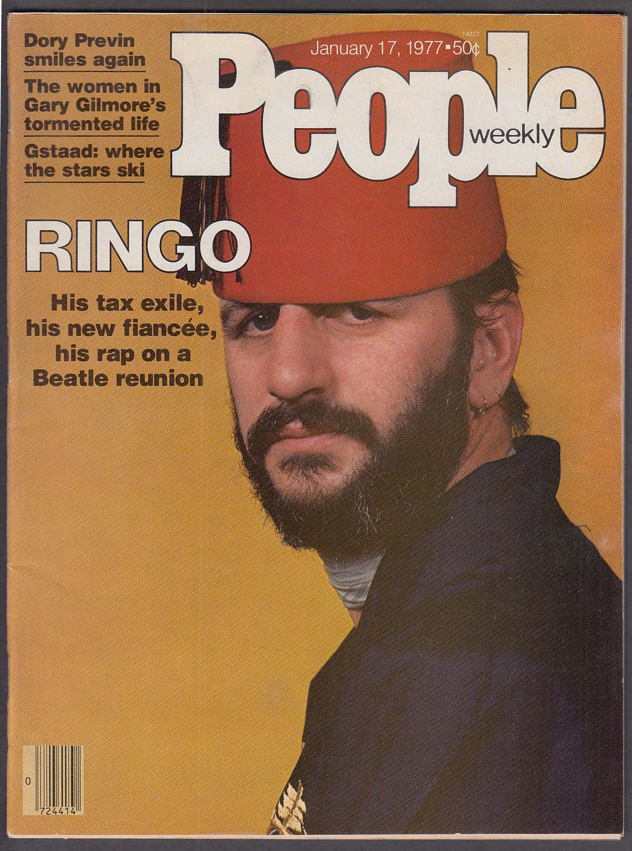 Image for PEOPLE Ringo Starr Gary Gilmore Dory Previn Gstaad ski resorts 1/17 1977
