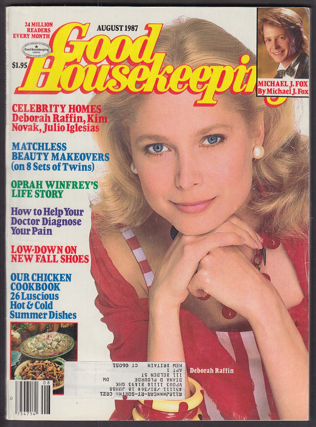Image for GOOD HOUSEKEEPING Deborah Raffin Michael J Fox Oprah Winfrey Kim Novak ++ 8 1987