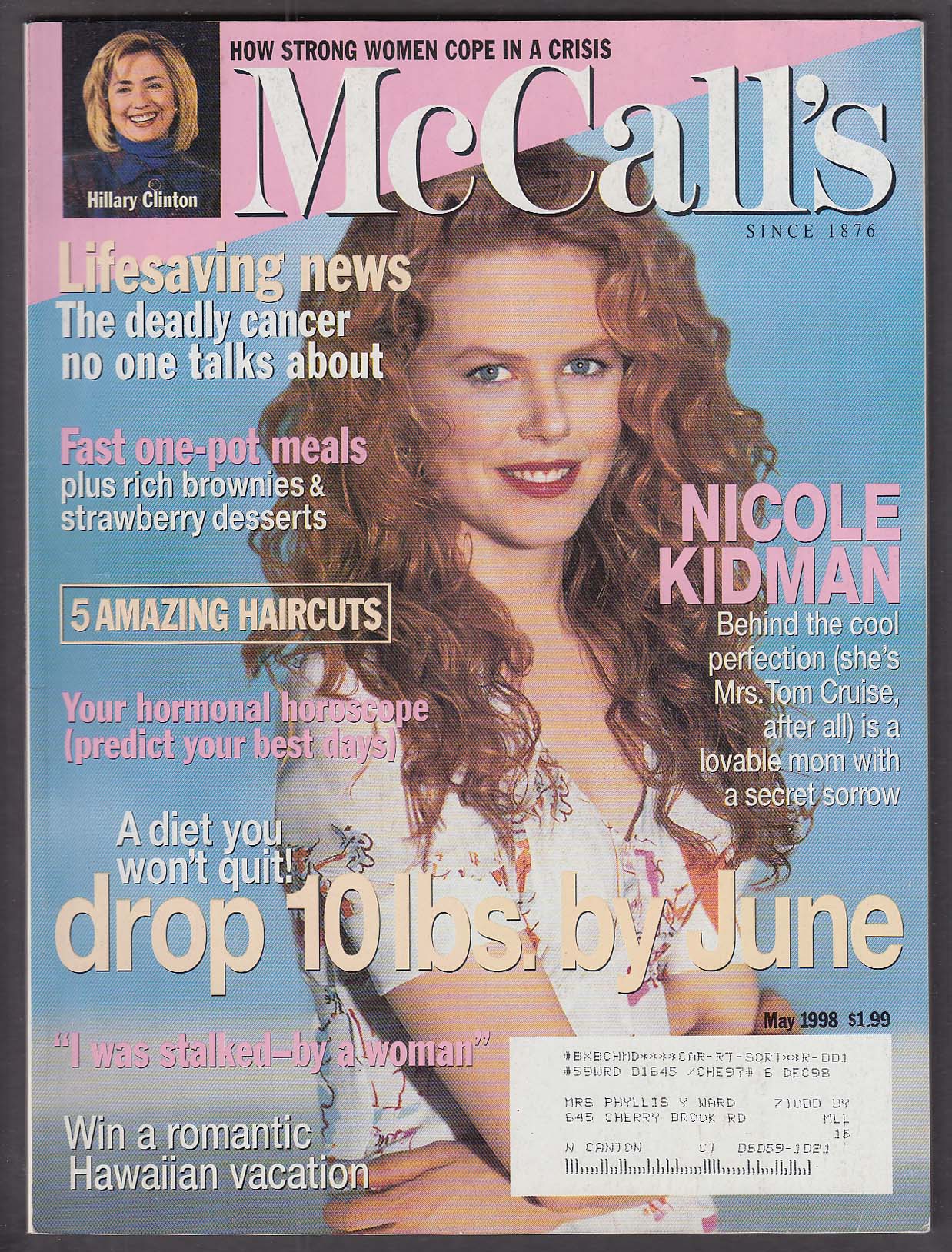 Image for McCALL'S Nicole Kidman Hillary Clinton 5 1998