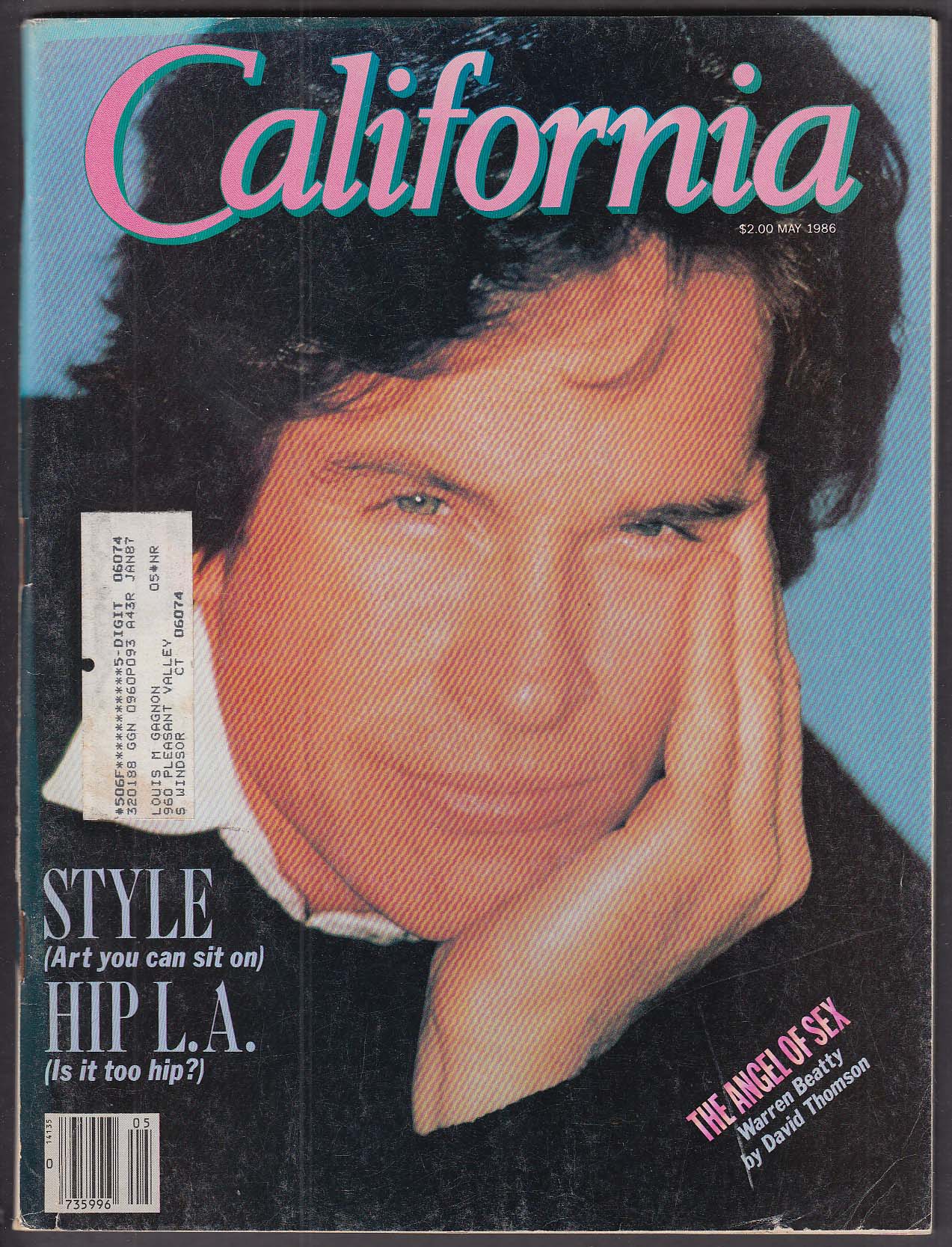Image for CALIFORNIA Warren Beatty San Francisco Giants + 5 1986