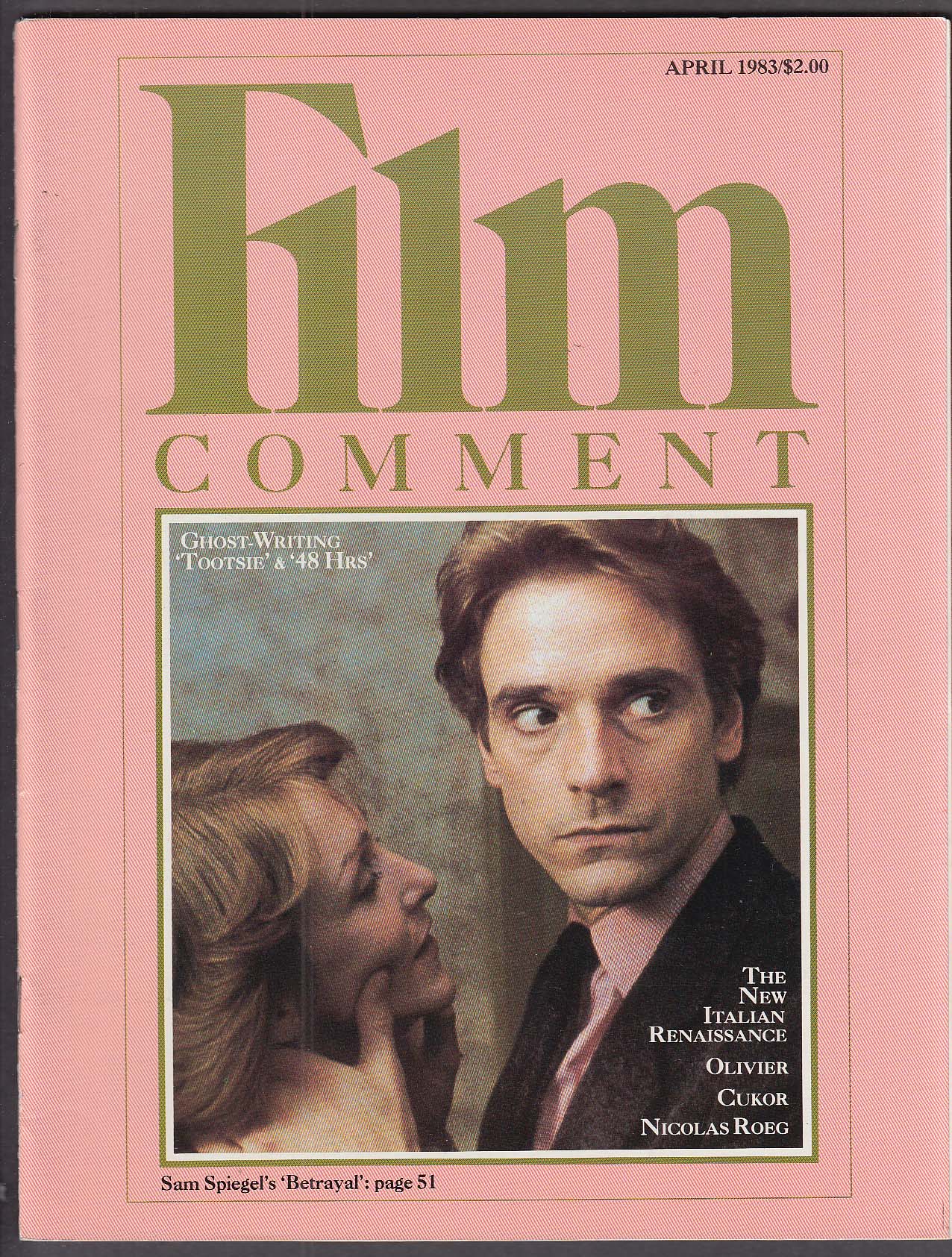 Image for FILM COMMENT Jeremy Irons Olivier Vukor Nicolas Roeg Tootsie 48 Hours 4 1983