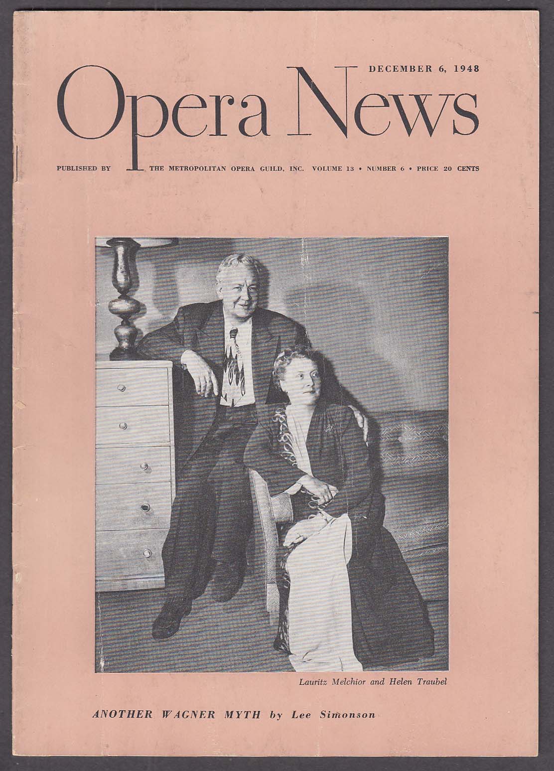 Image for OPERA NEWS Melchior Traubel 12/6 1948