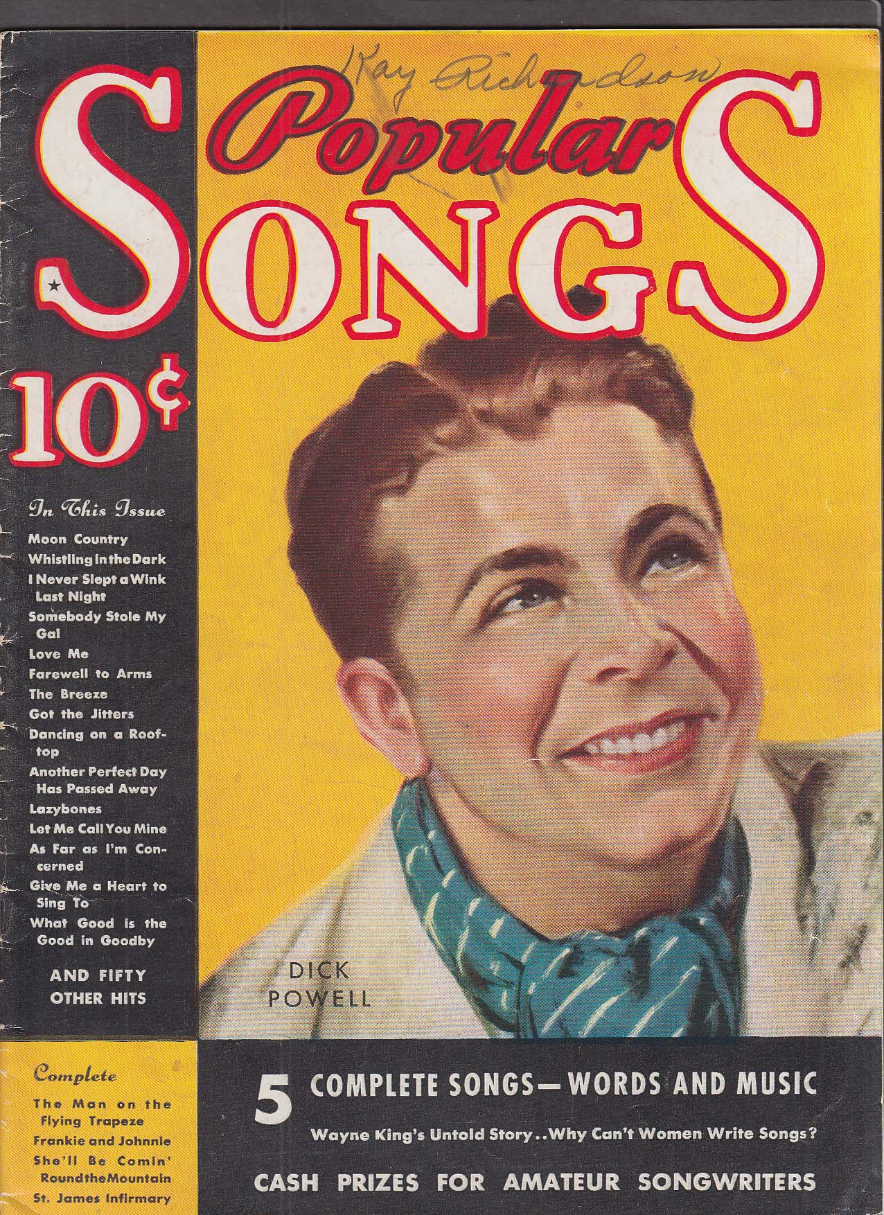 Image for POPULAR SONGS Dick Powell Wayne King + 10 1934