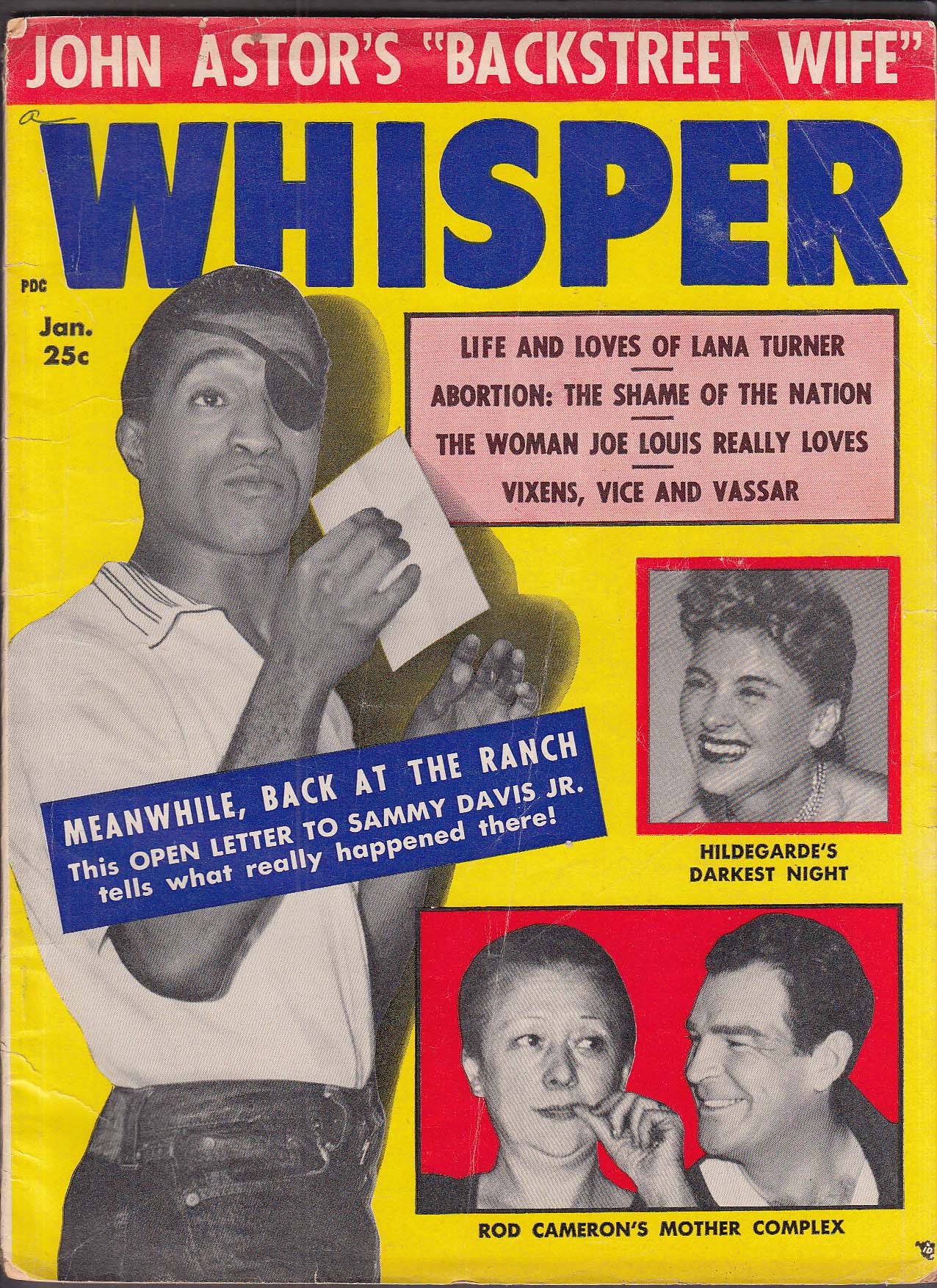 Image for WHISPER Sammy Davis Lana Turner Rod Cameron Hildegarde Joe Louis 1 1956