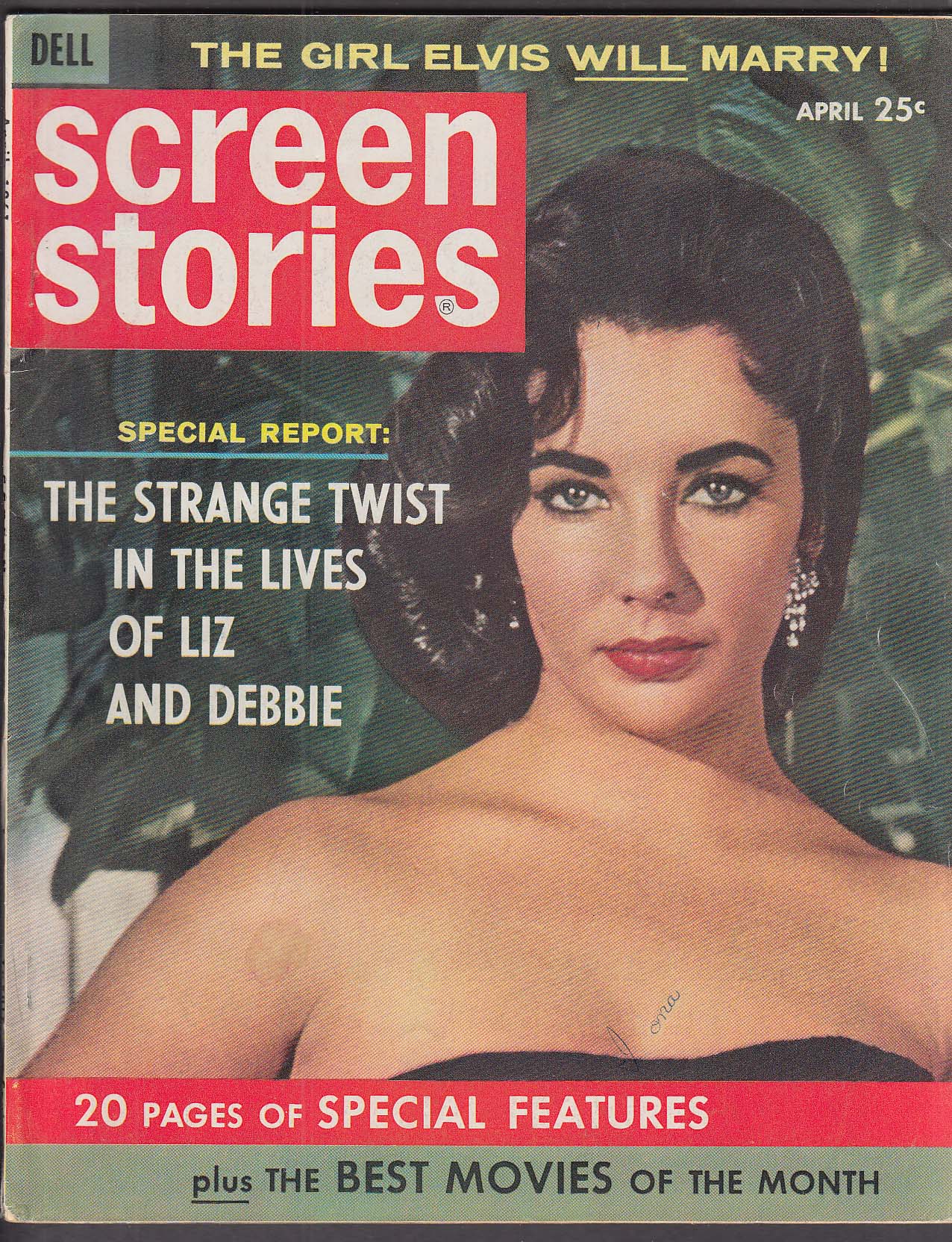 Image for SCREEN STORIES Liz Taylor Elvis Presley Debbie Reynolds 4 1961