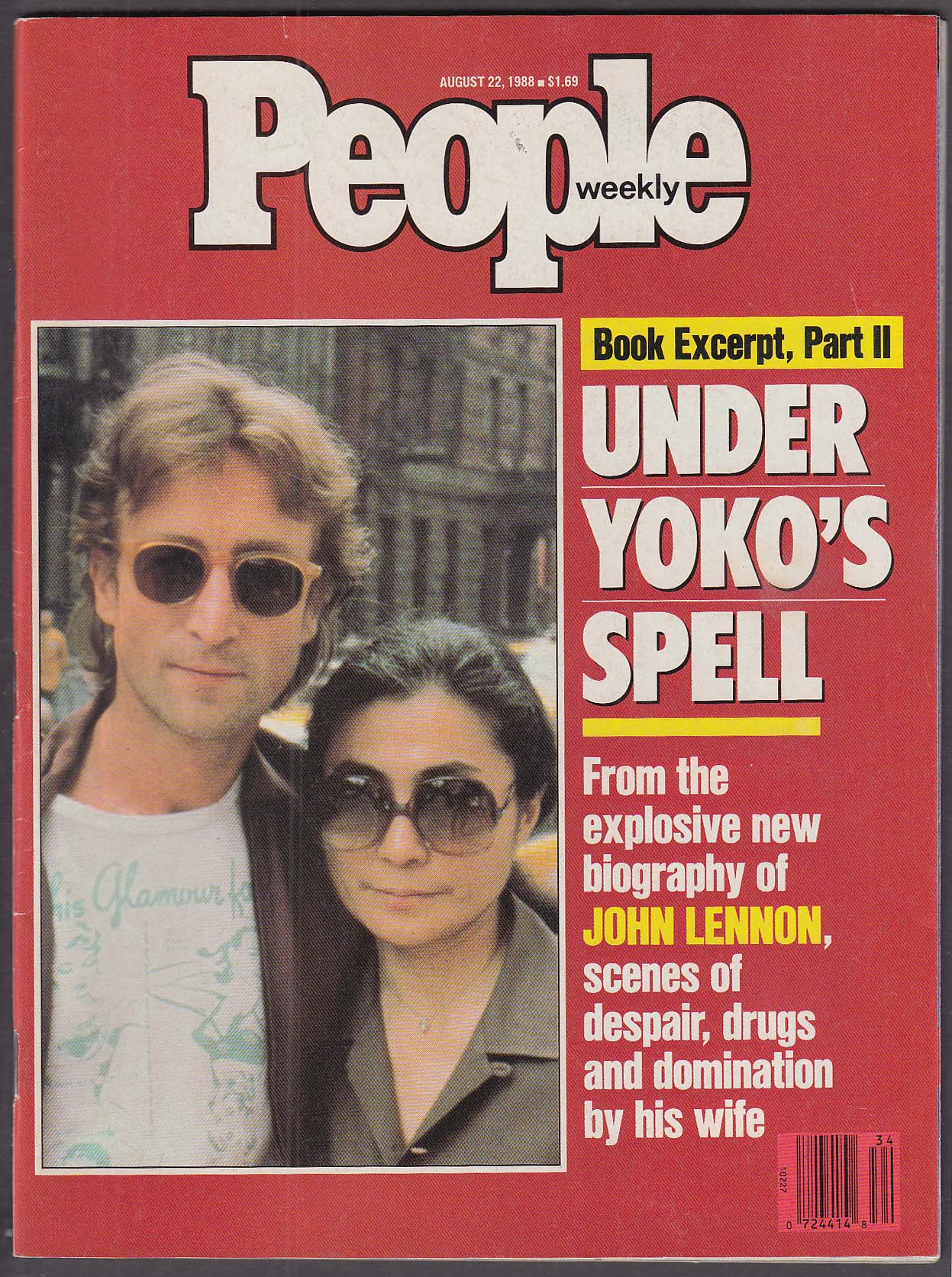Image for PEOPLE John Lennon Yoko Ono 8/22 1988